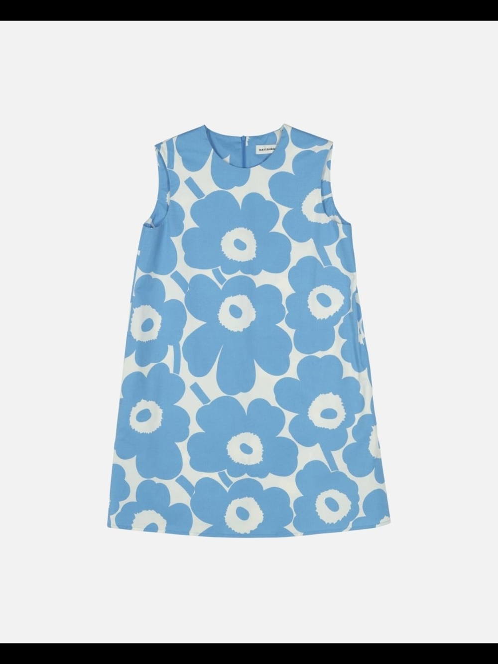 Marimekko Blue and White Floral Siluetti Unikko Size 46 - Picture 8 of 9